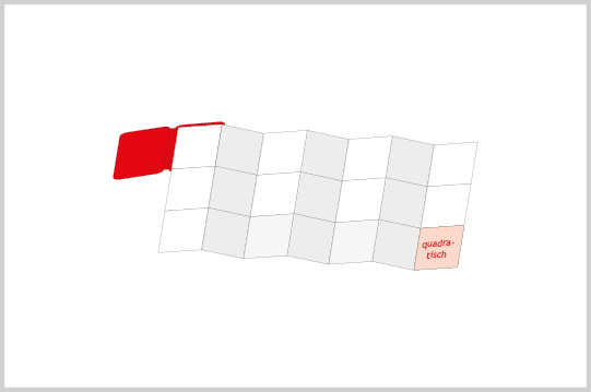 Mini-FOLDER mit Umschlag Standard, quadratisch, 7x3 Falzfelder, 90 g/m² Vorderseite