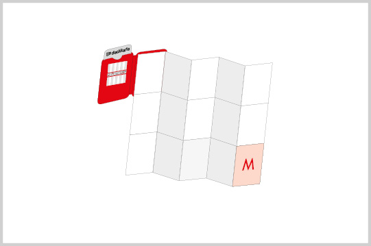 Mini-FOLDER, US Karte, Gr. M, 5x3, 90 g/m² Vorderseite