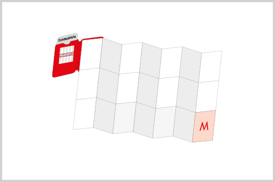 Mini-FOLDER, US Karte, Gr. M, 7x3, 90 g/m² Vorderseite