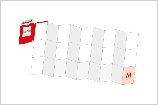 Mini-FOLDER, US Karte, Gr. M, 9x3, 90 g/m² Vorderseite