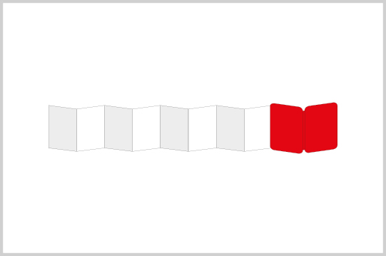 Mini-LEPORELLO, US Standard, Gr. XS, 9 Felder, 80 g/m² Rückseite